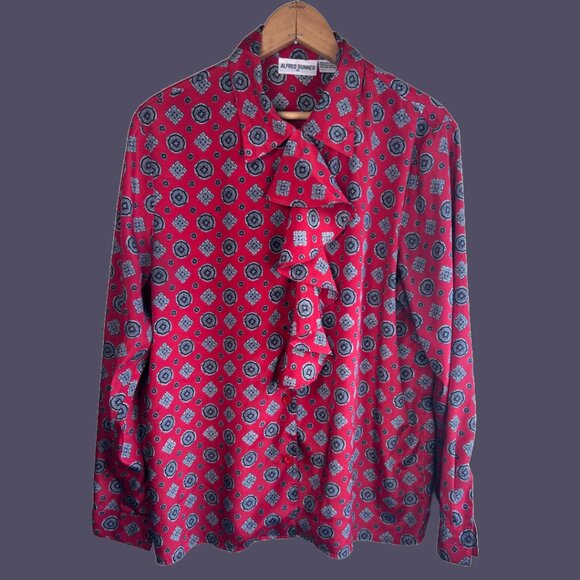 Vintage 80s Alfred Dunner Button Down Blouse - Picture 1 of 7